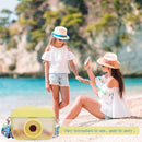 Water Bottle with Straw Camera Shape Cup Adjustable Shoulder Strap (Yellow)
