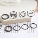 8pcs/set Simple Rings Set for Women Geometric Multi Joint Knuckle Ring Gifts