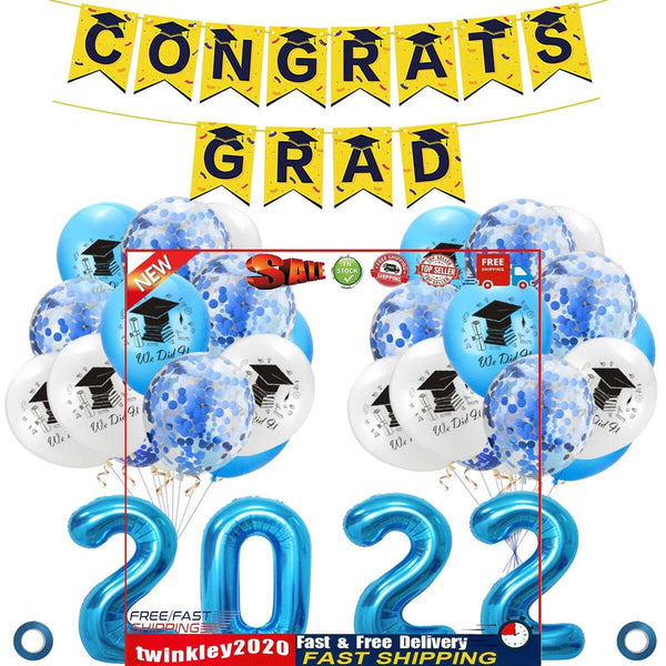 2022 Graduation Balloon Kit - Hanging Banner Grad Party Decorations (C) Newly