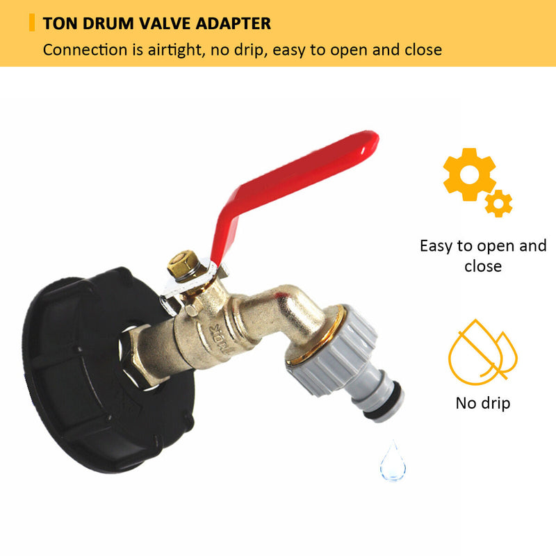 IBC Coarse Thread Connector, 1/2 inch Water Tank Tap Adapter, Faucet Pants Valve