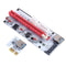PCI-E 1X to 16x Extender Card Mining Card Adapter Set with 3 Power Ports