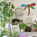 Sculpture Garden Backyard Metal Dragonfly Art Craft Sculptures Wall Decoration