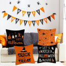 Halloween Pillow Covers Trick or Treat Bat Pumpkin Decorative Square Pillowcase