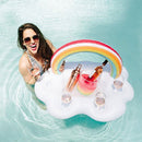 Inflatable Drink Holder Pool Rainbow Floating Fruit Serving Bar Table Tray Newly