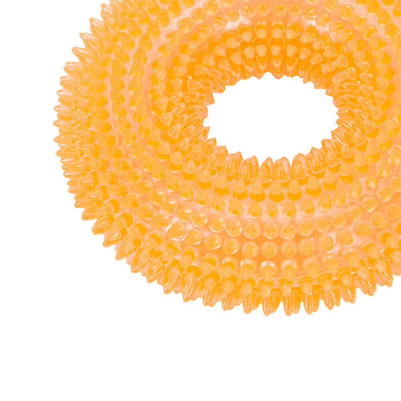 Bite Resistant Golden Dog Retriever Circle Ring Thorn Molar Ball (L Orange)