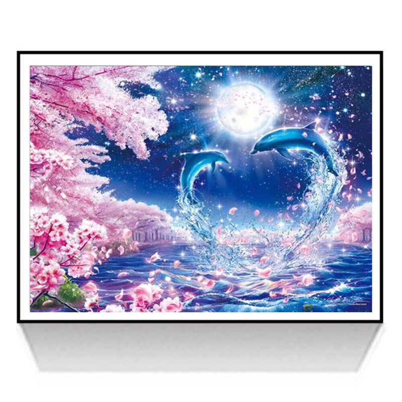 Dolphin 5D Diamond Painting Embroidery DIY Cross Stitch Kit Home Needlework