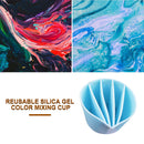 Split Color Mixing Cups for Paints Art Tool 5 Channels Pouring Cup Blue (9)