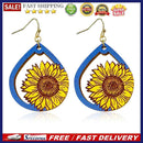 Ukraine Sunflower Acrylic Geometric Shape Dangler Eardrop Jewelry Accessories