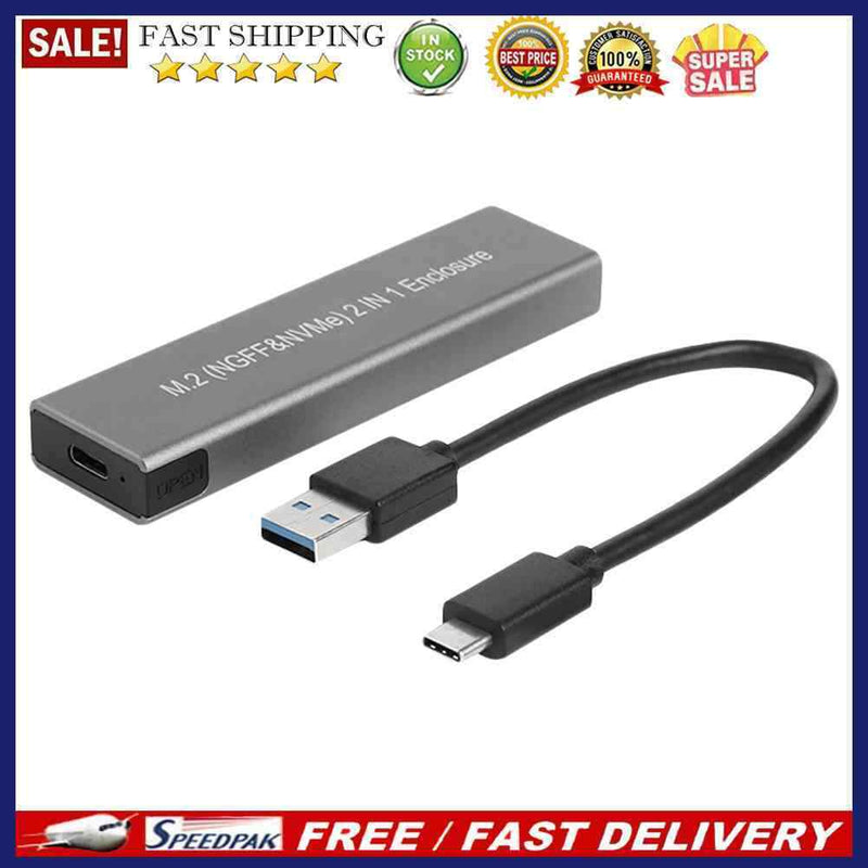 Hard Drive Disk Mobile Case USB Type C M.2 SSD NVME PCIE SATA M/B Key Enclosure