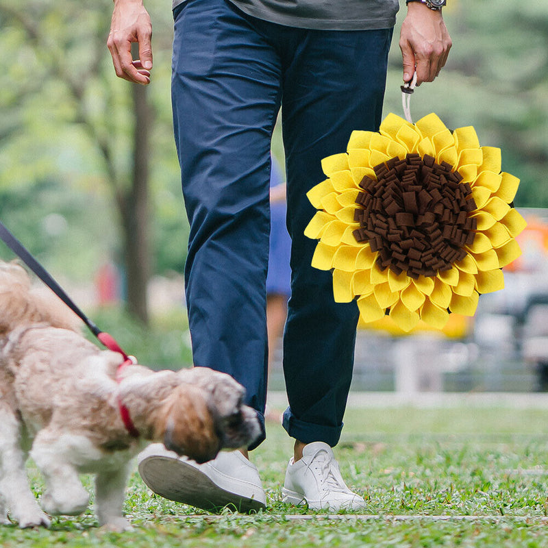 Sunflower Shape Dog Snuffle Mat Puppy Training Sniffing Feeding Blanket Pet Pad