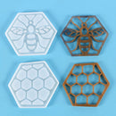Coaster Molds 2 Pack Bee Honeycomb Silicone Molds for Epoxy Casting Home De