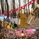 Campsite Storage Strap with 5 Hooks Hanger for Tree Outdoor (Short Rose) Newly