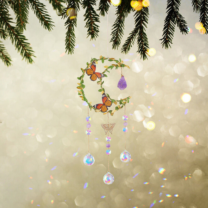 Butterfly Windchimes Garden Decor Wind Chime Hanging Sundrop Crystal Summer Gift