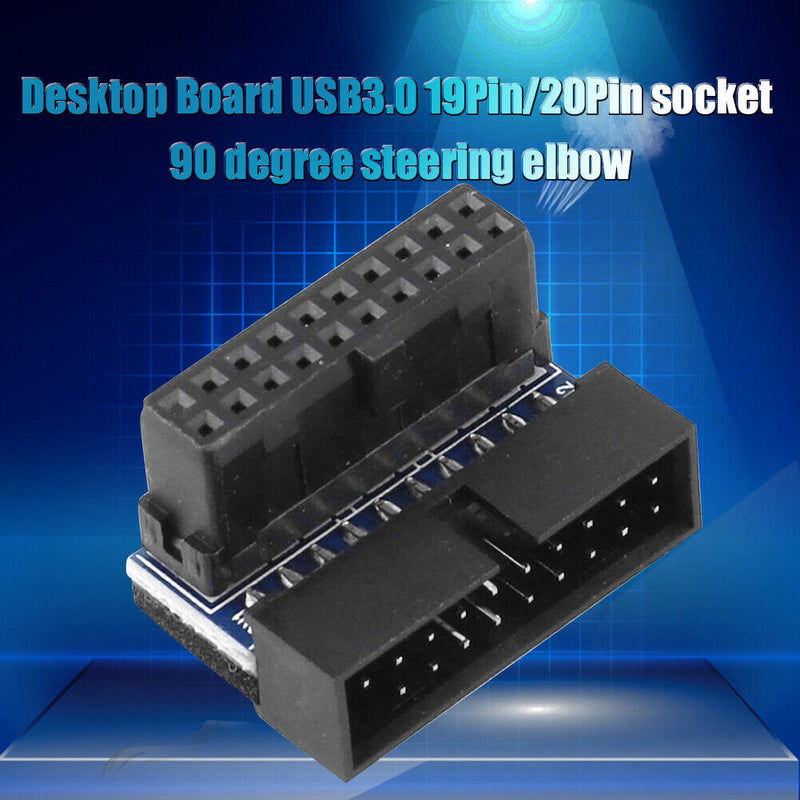 USB 3.0 20 Pin Male to Female Extension Adapter for Motherboard (Up Angled)