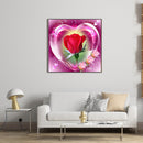 5D DIY Diamond Painting Heart Rose Full Round Drill Mosaic Picture Wall Art Kit