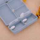 7 Grids Weekly Pill Box Magnet Lid Tablet Storage Box Pill Splitter(Blue)