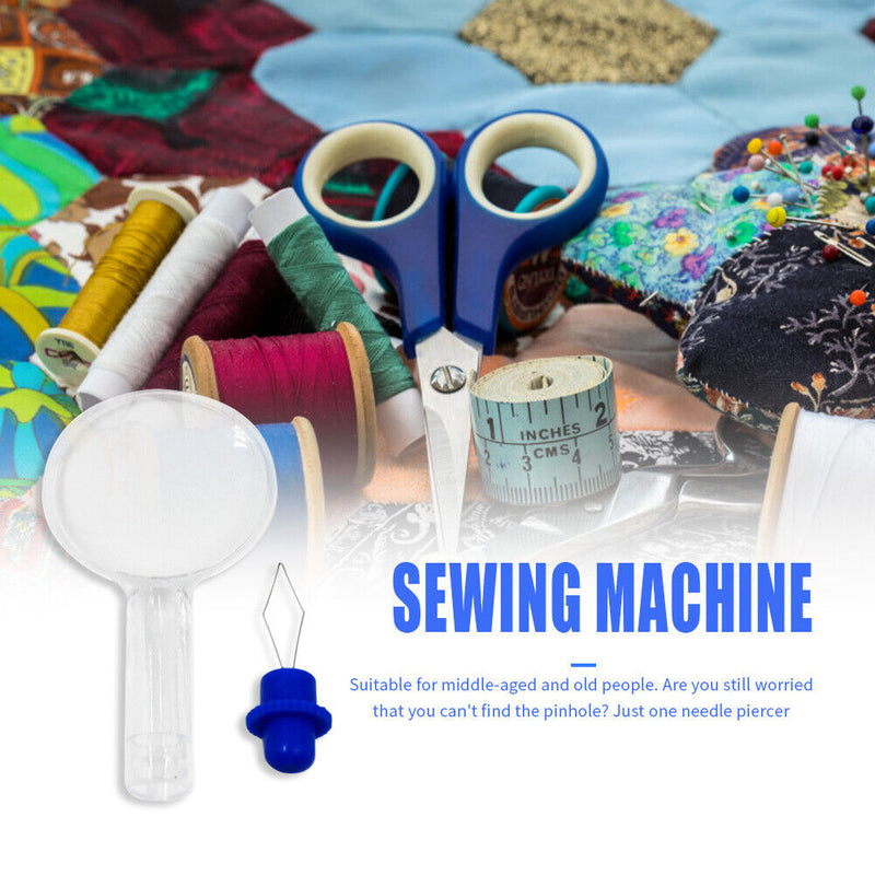 Needle Threader with Magnifying Glass for Elderly Sewing Needle DIY Guide Tools