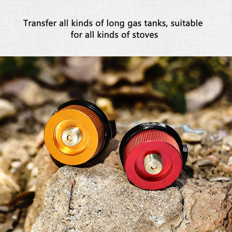 Outdoor Camping Hiking Stoves Adapter Split Gas Furnace Converter (Orange)