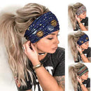 Broad Sided Hairpin Printing Boho Hairband Headgear Hip Hop Tiara Hair Hoop