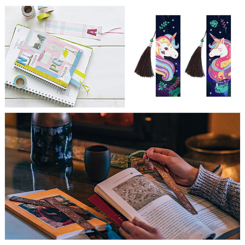 2x Horse Diamond Painting Bookmark DIY Special Shaped Drill Tassel (SQ28) Newly