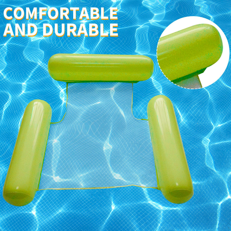 Water Inflatable Floating Net Chair/Swimming Pipes Net Pocket (Grass Green)