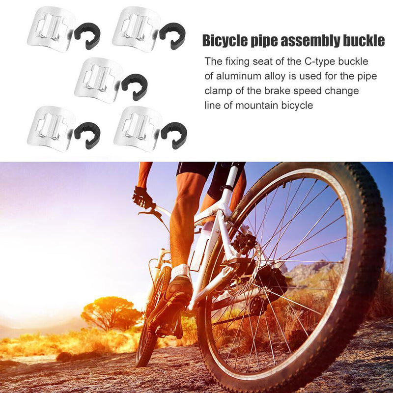 5pcs Bike Brake Line Assembly Buckle MTB Cycle Derailleur Cable Tube Fixed Ba