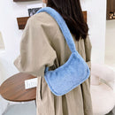 Women Fashion Autumn Winter Plush Underarm Bag Cherry Printing Shoulder Bags