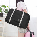 Solid Color Waterproof Foldable Travel Bags Portable Luggage Bag (Black) Newly