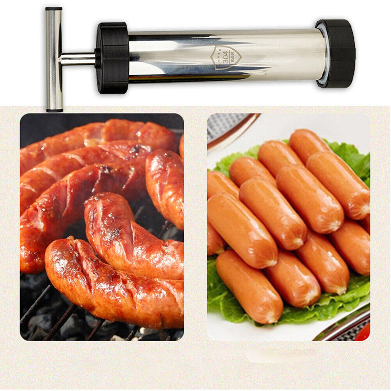 Manual Sausage Maker Stainless Steel Stuffer Homemade Syringe Meat Filler