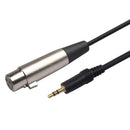 3Pin XLR Female to 3.5mm 1/8 TRS Stereo Jack Male Connector Mic Audio Cable
