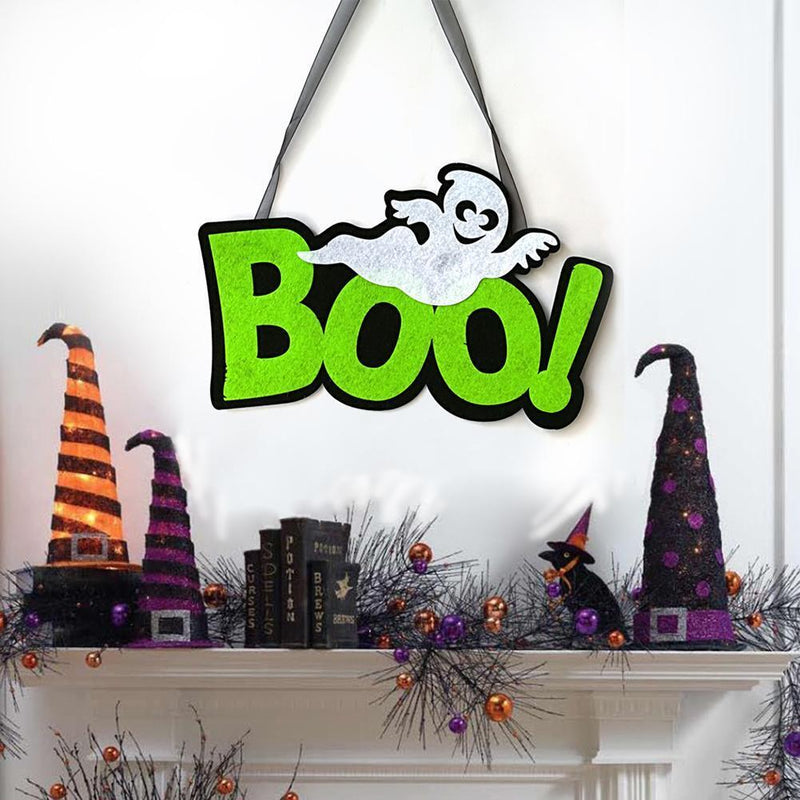 Halloween Ghost Letter Pattern Nonwoven Pendant Gate Wall Hangings Party Decor