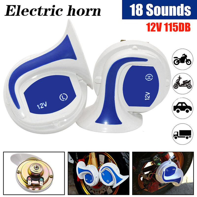 2pcs Aluminum Alloy Multi-tone Electric Air Horn Loud 12V Car Motorcycle Horns