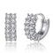 Zircon Ear Buckle Ear Piercing Double Rows Zircon Ear Stud Diamond Earrings