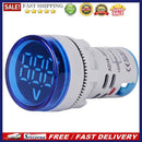 6-100V DC Digital Voltmeter Indicator LED Lamp Round Signal Light (Blue)