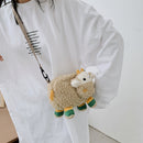 Cute Women Plush Lamb Shoulder Crossbody Bag Casual Ladies Small Handbags