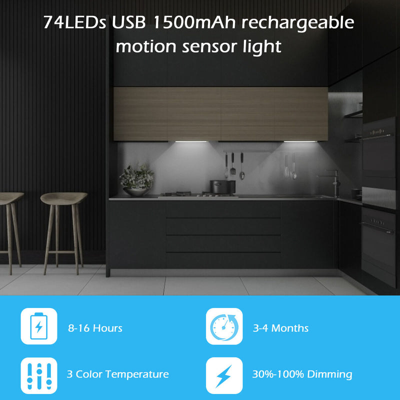 LMIX dimmbare cabinet light kitchen 80 LEDs, 23 cm base light night light with