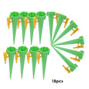 Drip Irrigation System Automatic Watering Spike for Plants (18pcs Green)
