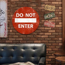 Do Not Enter Round Metal Plate Tin Sign Plaque for Bar Pub Club Cafe Poster