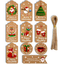Kraft Paper Santa Claus Christmas Labels Kraft Tag Hang Tags Gift Wrapping