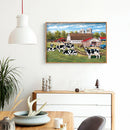DIY Mosaic Rhinestone Drawing Village Cow Full Drill Diamond Painting Home Decor