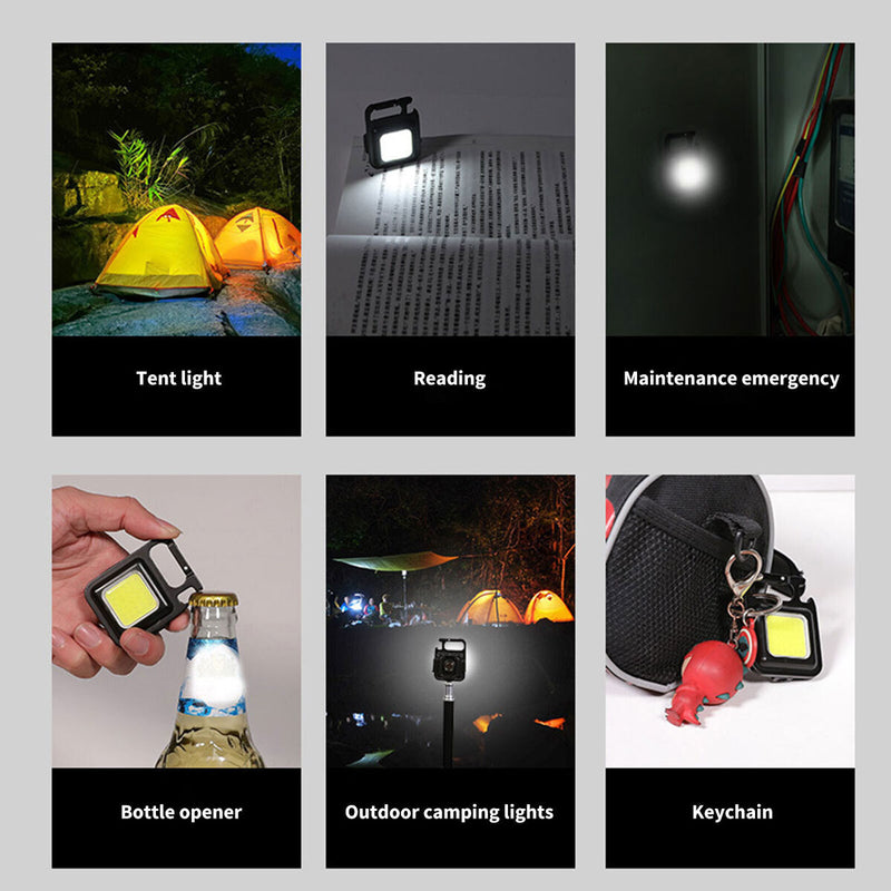 COB Charging Light with Portable Keychain Design Adjustable Lighting Mode Light
