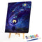 Girl and Planet Oil Paint By Numbers Kits Canvas Drawing DIY Coloring Pictures