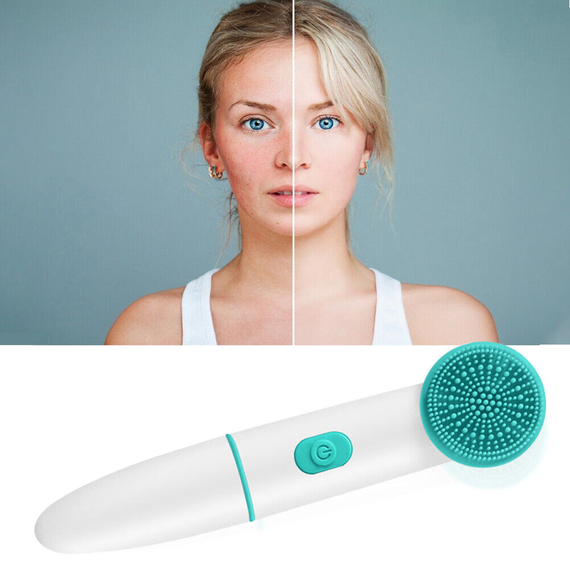 Waterproof 2 in 1 Silicone Electric Facial Cleanser Face Pore Cleansing Brush