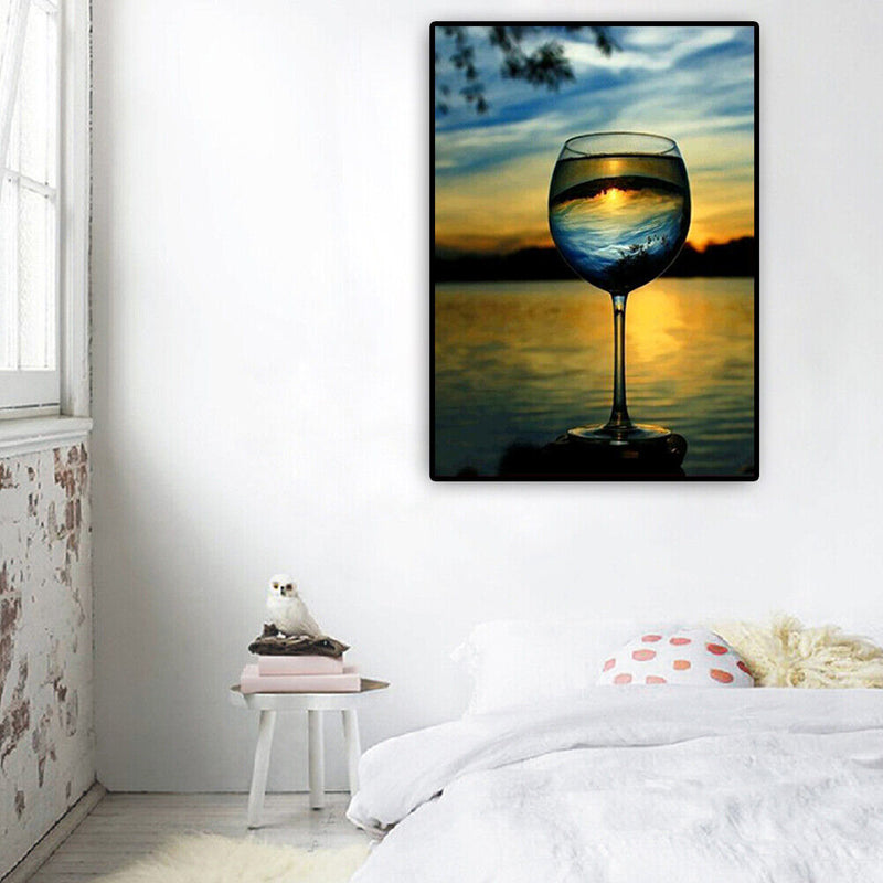 Sunset Wine Cup 5D Diamond Painting Embroidery DIY Cross Stitch Home Decor