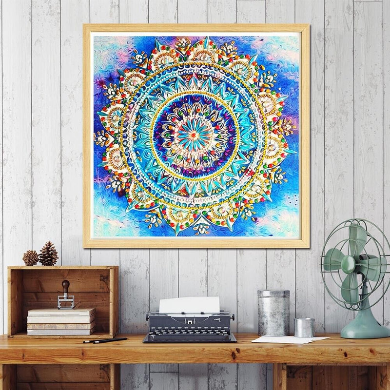 5D DIY Special Shaped Diamond Painting Folk Flower Cross Stitch Embroidery