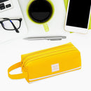 Korean Large Capacity Pencil Case Bags Zipper Solid Stationery Box (Yellow)