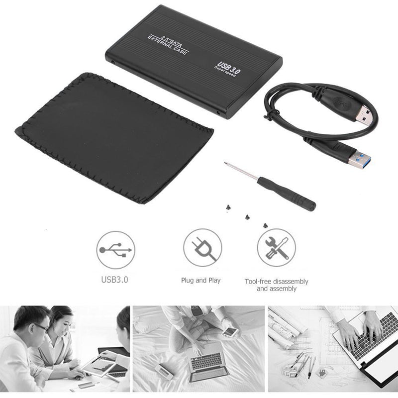 USB 3.0 to SATA 2.5 inch SSD Hard Disk Drive Enclosure 6-Gbps External HDD Cover