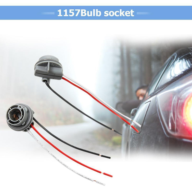 2pcs Car Car 1157 Light Bulb Socket Lamp Holder LED Wiring Connector Adapter