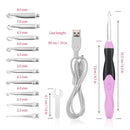 Emergency Lighting Glow Crochet Hook Sewing Tools USB Charging Knitting Needles