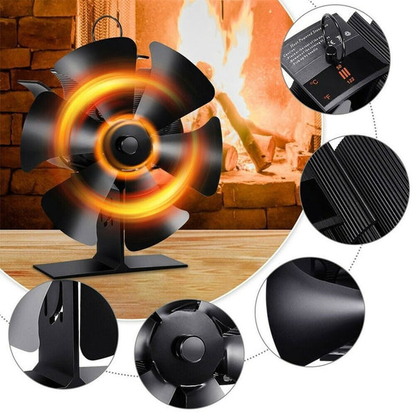 Eco Friendly Fireplace Fan Log Wood Burner Fire Burning Stove Fan